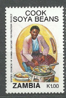 Zambia, 1991 (#554a), Woman Cooking Soya Beans, Vegetables, Gemüse, Verdure, Legumes, Trees, Árboles, Arbres - Agriculture