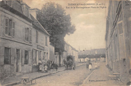 CPA 93 TREMBLAY LES GONESSES / RUE DE LA BOULANGERIE ET PLACE DE L'EGLISE - Tremblay En France