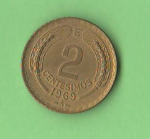 Cile Chile 2 Centesimos 1969 Aluminum + Bronze Coin - Chili