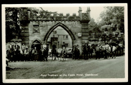 Ref 1628 -  Real Photo Postcard - Pony Trekkers At NBT Castle Hotel Perthshire Scotland - Perthshire