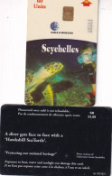 SEYCHELLES-60 UNITS-HAWKSBILL TURTLE-CHIP PHONECARD-USED. - Sychelles