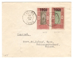 Togo - July 18, 1939 Palime Cover To Switzerland - Lettres & Documents