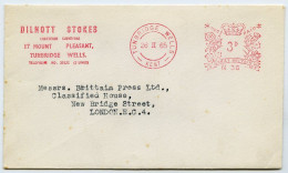 DILNOTT STOKES, CHARTERED SURVEYORS, TUNBRIDGE WELLS / LONDON, NEW BRIDGE STREET, BRITTAIN PRESS MACHINE FRANKING 1965 - Máquinas Franqueo (EMA)