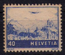 Suisse (1948) - P A    40 C. Avion Survolant  Le Valais  - Neufs** - MNH - Ungebraucht