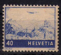 Suisse (1948) - P A    40 C. Avion Survolant  Le Valais  - Neufs** - MNH - Nuovi