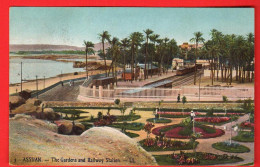 ZWO-18  Assuan Assouan Gardens And Railway Station   Used To Cairo. - Asuán
