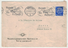 Allemagne //  1933-1945 // IIIe Reich // Lettre Par Avion De Nürnberg Pour Paris Le 12.10.1934 - Covers & Documents
