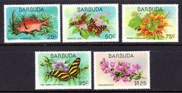 BARBUDA - 1978 FLORA & FAUNA SET COMPLETE (5V) FINE MNH ** SG 437-441 - Barbuda (...-1981)