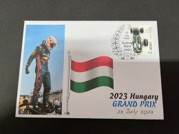 28-8-2023 (3 T 28) Formula One - 2023 Hungary Grand Prix - Winner Max Verstappen (23 July 2023) OZ Formula I Stamp - Altri & Non Classificati