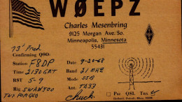 CARTE QSL...W O E P Z  MINNEAPOLIS,MINNESOTA  1968 - Radio