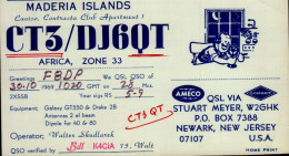 CARTE QSL..MADERIA ISLANDS...CT3/DJ6QT..1969 - Radio