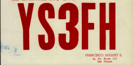 CARTE QSL..EL SALVADOR C.A.   YS3FH  .1968 - Radio