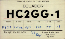 CARTE QSL...ECUADOR..H C 2 G G -1  ..1969 - Radio