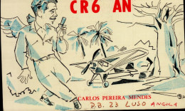CARTE QSL..C R 6  AN    ANGOLA ..1987 - Radio