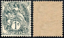 France Blanc N°  107 B ** Type II - Le 1c Ardoise - Neufs