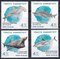 2021 Turkey 4673-4676 Marine Fauna - Sharks - Unused Stamps