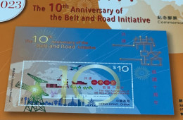 Hong Kong Stamp 2023 S/s  The Belt And Road Initiative Cargo Ship Train Plane - Otros & Sin Clasificación