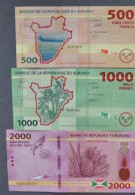 Burundi 500, 1000, 2000 Francs 2018 -2021 UNC - Burundi