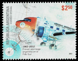 ARGENTINA 2012 Mi 3446 50th ANN. OF THE FIRST ARGENTINAN FLIGHT TO THE SOUTH POLE MINT STAMP ** - Unused Stamps