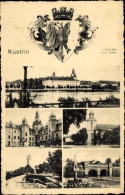 CPA Kostrzyn Nad Odrą Cüstrin Küstrin Ostbrandenburg, Schlosskaserne, Marienkirche, Berliner Tor - Neumark