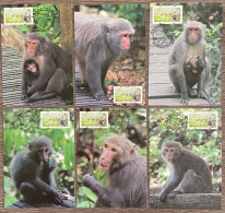 6 Maxi Cards Taiwan 2018 ATM Frama Stamp-Formosan Macaque Monkey- Forest Unusual - Maximumkarten