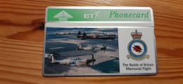 Phonecard United Kingdom, BT 324H - The Battle Of Britain Memorial Flight, Airplane - BT Emissions Publicitaires