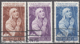 VATICAN   SCOTT NO 335-37   USED   YEAR  1962 - Gebraucht