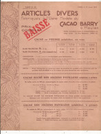 Publicité, CACAO BARRY, 15 Janvier 1934, Tarif N° 26, BAISSE, Usine Modéle à Meulan, 2 Scans,  Frais Fr 1.65e - Werbung