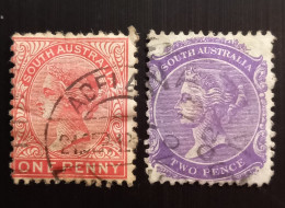 Australie Du Sud 1896 Queen Victoria - Inscription: " POSTAGE & REVENUE" – 2 X1P Oblitérés - Used Stamps