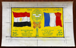 EGYPT: 1989, ORIGINAL ESSAY Of ElTahtawi, Actual Image 13.5x 23 Cm, Airmail 200 Years French Revolution - Storia Postale