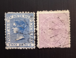 Australie Du Sud 1871 Queen Victoria - Different Watermark – Set 2 Stamps Oblitérés - Usati