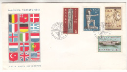 Grèce - Lettre FDC De 1962 - Oblit Athènes - OTAN - - Storia Postale