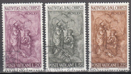 VATICAN   SCOTT NO 445-47   USED   YEAR  1966 - Usati