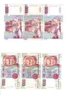 LOT DE 3 BILLETS  De 1000 Lire  3 Octobre 1990 - 1.000 Lire