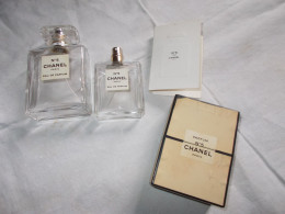 Lot Ancien Flacons Parfum Chanel N° 5 Vaporisateurs  Boite Et Echantillon Vintage - Flesjes (leeg)