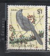 NEW ZEALAND NUOVA ZELANDA 1985 1989 NATIVE BIRDS KOKAKO 1$ USED USATO OBLITERE' - Used Stamps