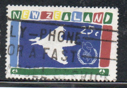 NEW ZEALAND NUOVA ZELANDA 1986 INTERNATIONAL PEACE YEAR DOVE 25c USED USATO OBLITERE' - Used Stamps