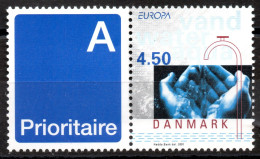 DANEMARK / EUROPA /  N° 1280a NEUF * * (2001) Attenant à Une Vignette Prioritaire - Ungebraucht