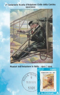 Cartolina STORIA AVIAZIONE COMINA 1910/2010 PORDENONE Centenario Scuola PIONIERI - Manifestazioni