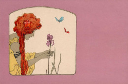 Kirchner, Raphael Girls With Purple Surrounds Frau Schmetterlinge Blume I-II (RS Abschürfungen) - Kirchner, Raphael