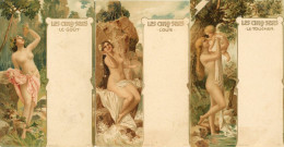 Jugendstil Lot Mit 3 Ansichtskarten Serie Die Sinne I-II Art Nouveau - Ohne Zuordnung