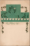Jugendstil Elfen IV Künstlerkarte Carl Jozsa 1900 I-II (VS/RS Fleckig) Art Nouveau - Unclassified