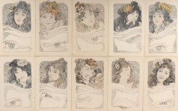Lelee, Leopold Lot Mit 10 Künstlerkarten Serie Frauen Jugendstil I-II Art Nouveau Femmes - Sin Clasificación