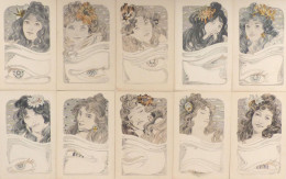 Lelee, Leopold Lot Mit 10 Künstlerkarten Serie Frauen Jugendstil I-II Art Nouveau Femmes - Zonder Classificatie