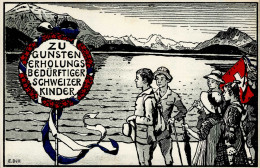 Politik Schweiz Künstler-Karte Dill, E. Zugunsten Erholungsbedürftiger Schweizer Kinder I- - Unclassified
