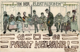 Kunstgeschichte Wien Künstlerkarte In Der Eletrischen 1907 Monogramm (Rudolf Bacher?) II (bügig) - Zonder Classificatie