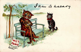 Wain, Louis Katzen Vermenschlicht Wet Paint Humor Künstlerkarte I-II (Ecken Abgestossen) Chat - Wain, Louis
