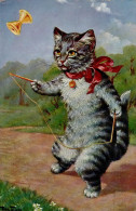 Thiele, Arthur Diabolo Spielend Katze Vermenschlicht 1912 I-II (Ecken Abgestossen) Chat - Thiele, Arthur