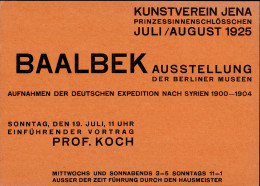 Kunstgeschichte Jena Kunstverein Einladungskarte Entwurf Walter Dexel Ausstellung Baalbek 1925 I-II Expo - Unclassified