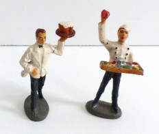 Spielzeug Elastolin 2 Figuren Gastronomie Aus Den 1930er Jahren Ca. 6cm Hoch I-II Jouet - Games & Toys